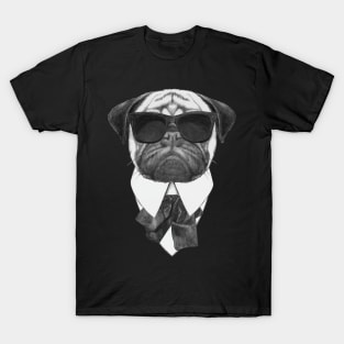 Pug In Black T-Shirt